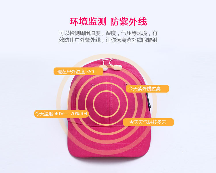 智能帽子方案的功能-環(huán)境監測，防紫外線(xiàn)