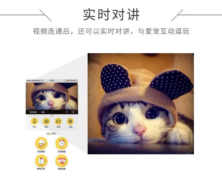 寵物喂食器方案的功能-實(shí)時(shí)對講
